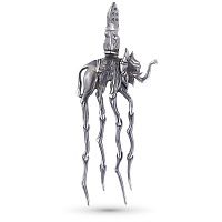 Серебряная дизайнерская брошь SURREAL ELEPHANT BLACK