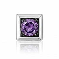 Серебряная монопусета с аметистом QUADRO AMETIST