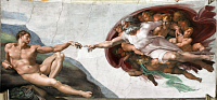 Фреска "Сотворение Адама", Микеланджело Буонарроти, 1508-1512 г.
