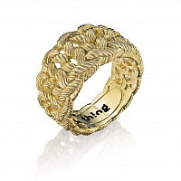 Кольцо из позолоченного серебра SVITEROK с фактурой ручной вязки